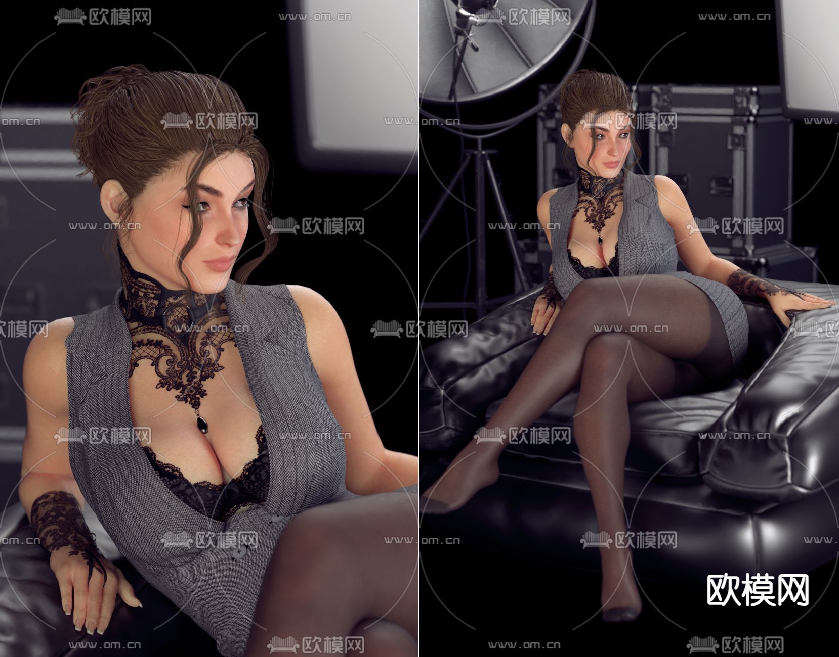 女人 模特3d模型下载