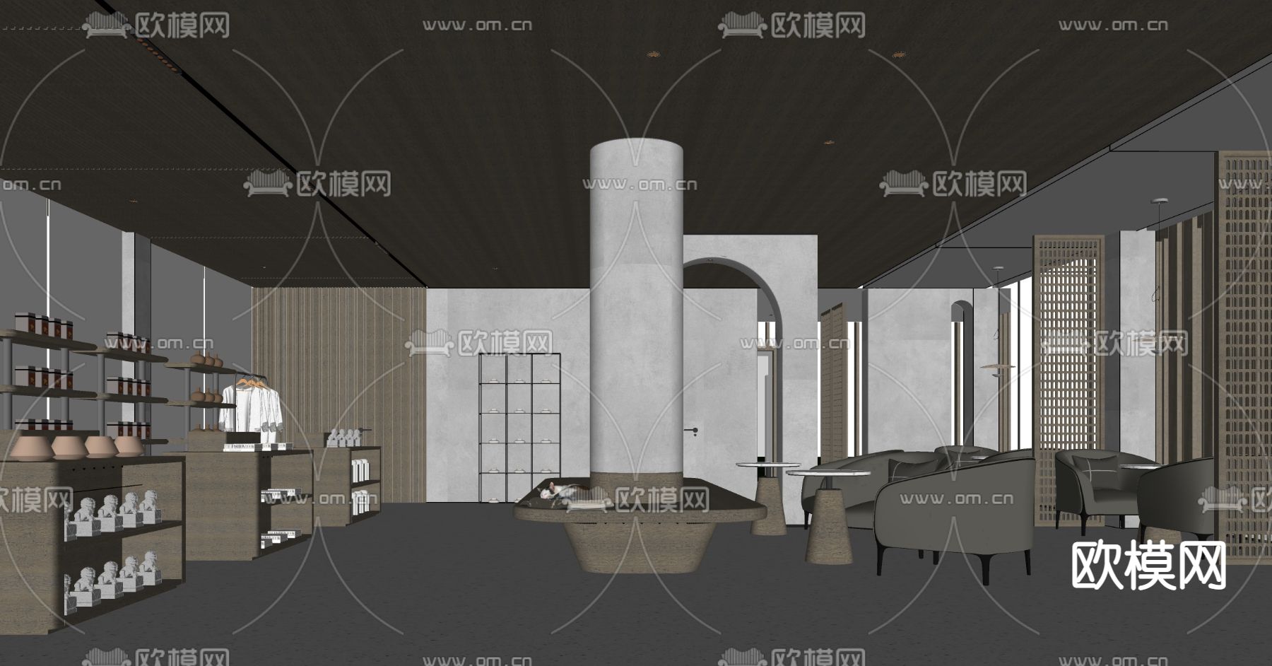 游客服务中心su模型下载（渲染图5）