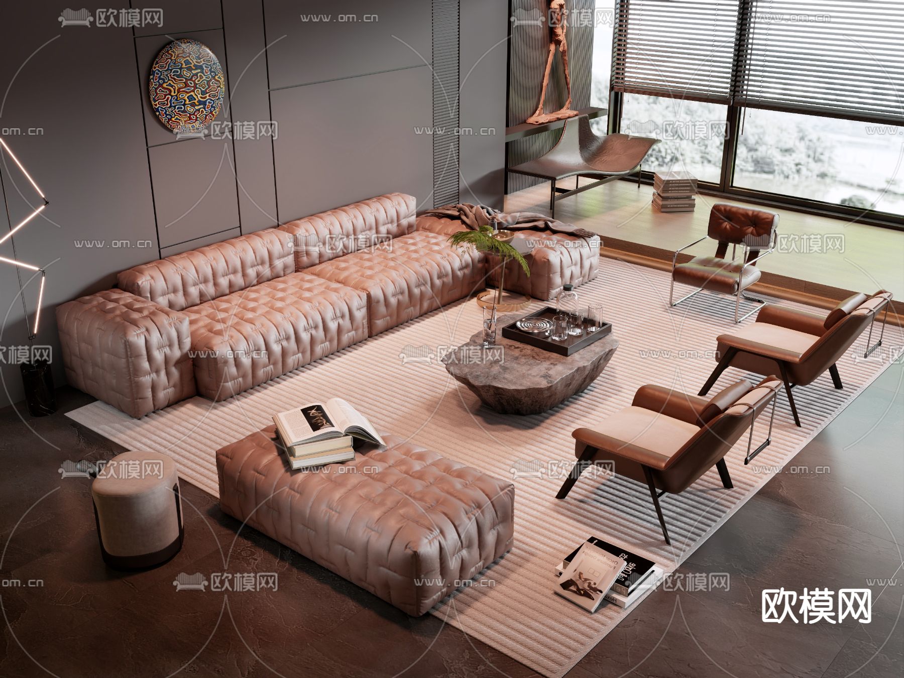 Minotti 米洛提 组合沙发3d模型下载_ID14062750_3dmax免费模型-欧模网