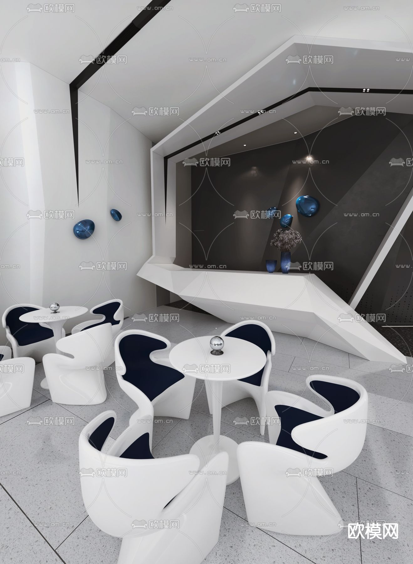 售楼处前台免费3d模型下载（渲染图2）