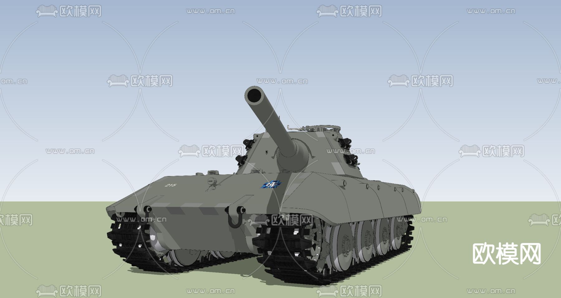 重型坦克su模型下载（渲染图2）