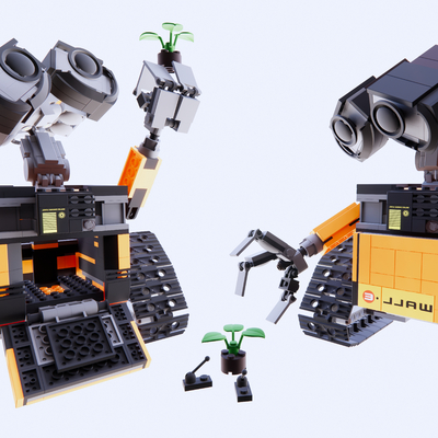  玩具 履带机器人 积木su模型 