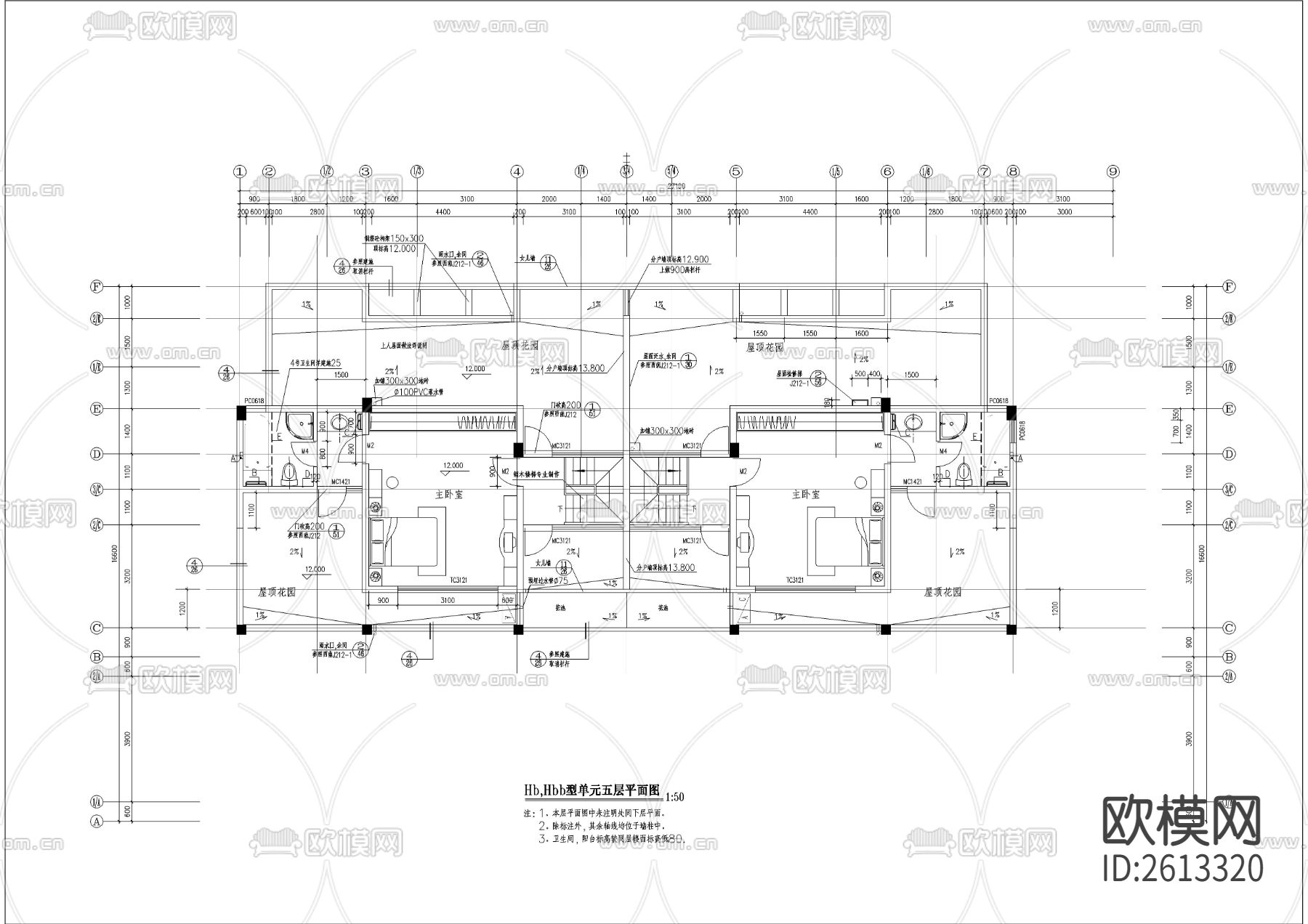 单体洋房CAD施工图下载（渲染图5）
