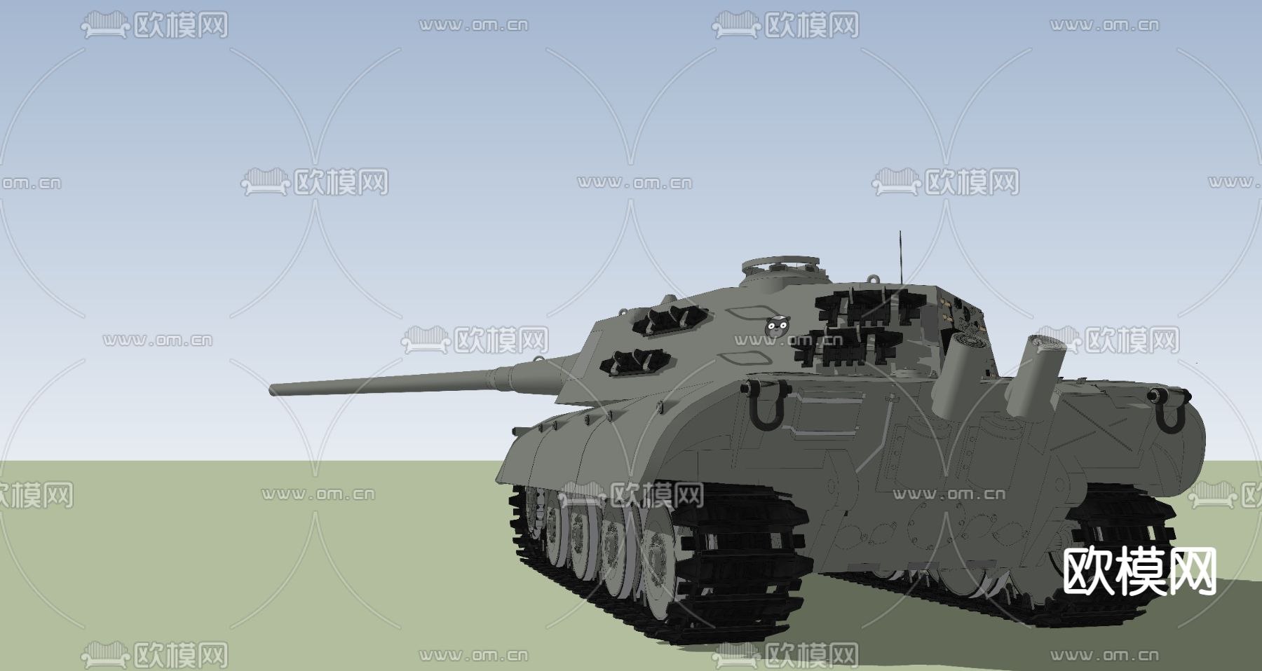 重型坦克su模型下载（渲染图3）