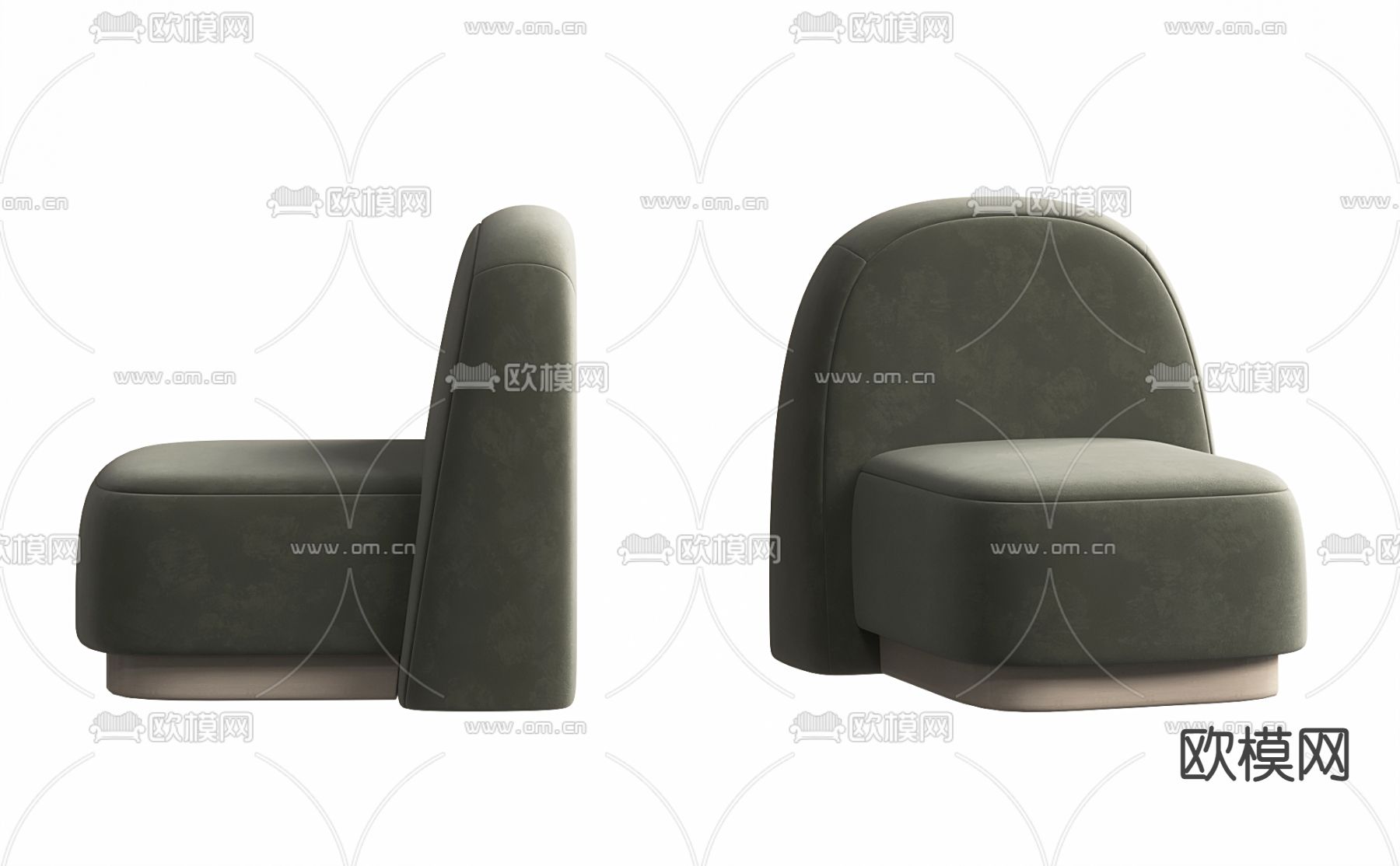 绿色沙发 单人沙发3d模型下载