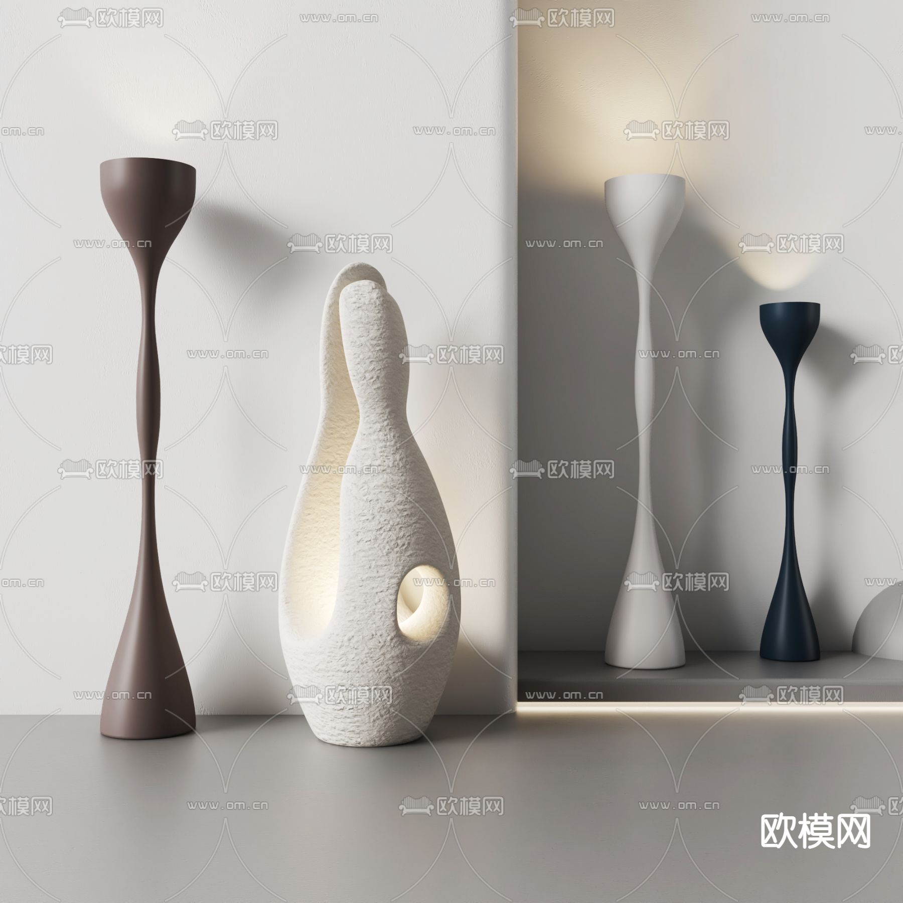 侘寂落地灯su模型下载（渲染图1）