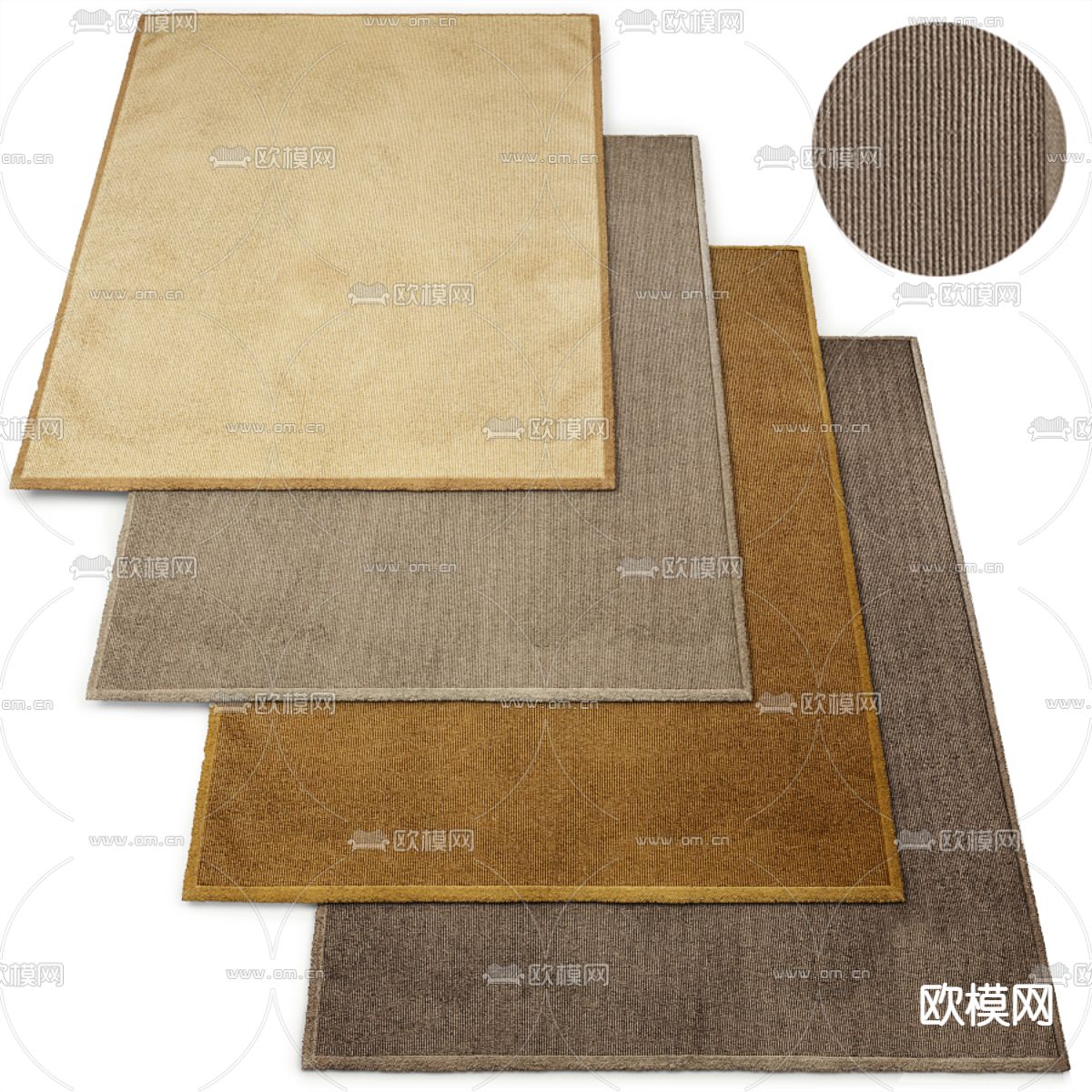 RH 地毯 方毯su模型下载（渲染图1）