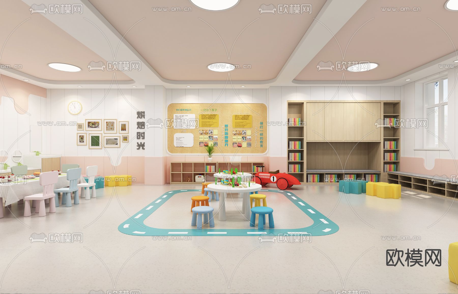 幼儿园烘焙室 活动室3d模型下载（渲染图2）