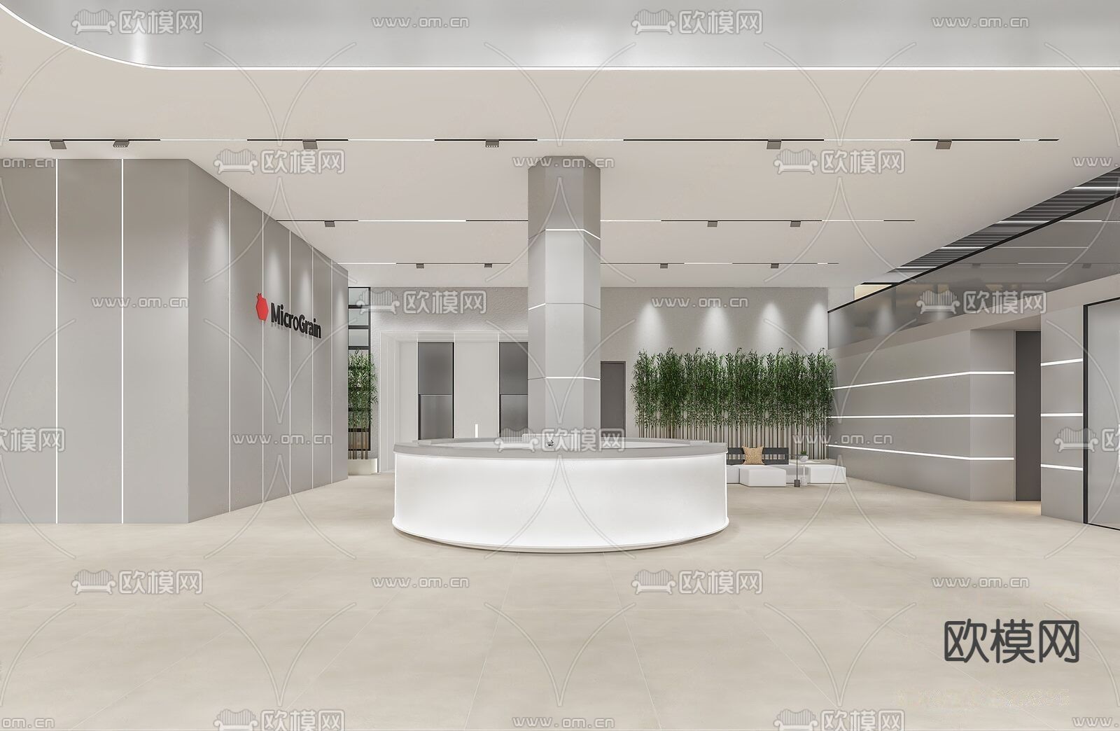 现代公司前台免费3d模型下载_ID14057230_3dmax免费模型-欧模网