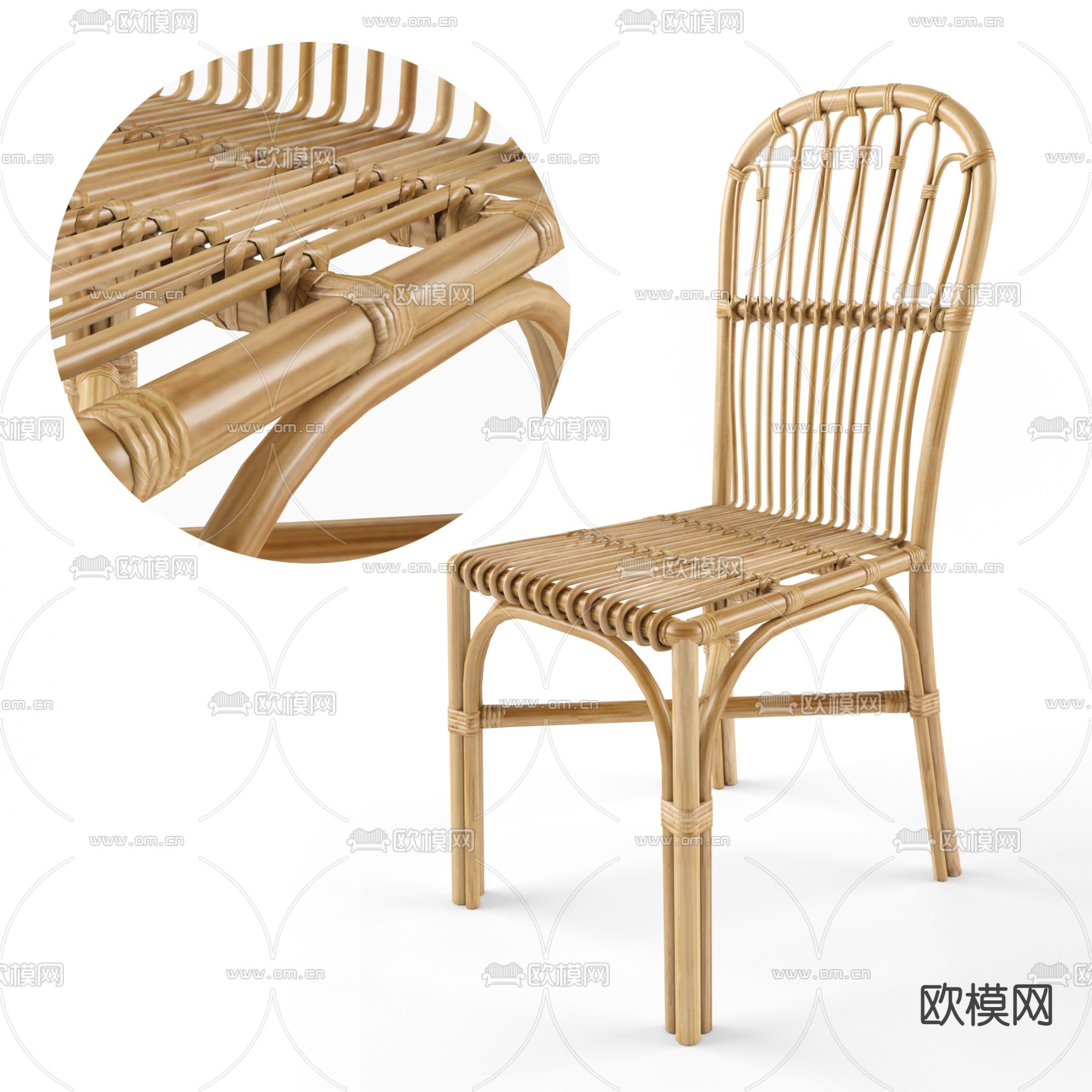 东南亚休闲椅3d模型下载（渲染图3）