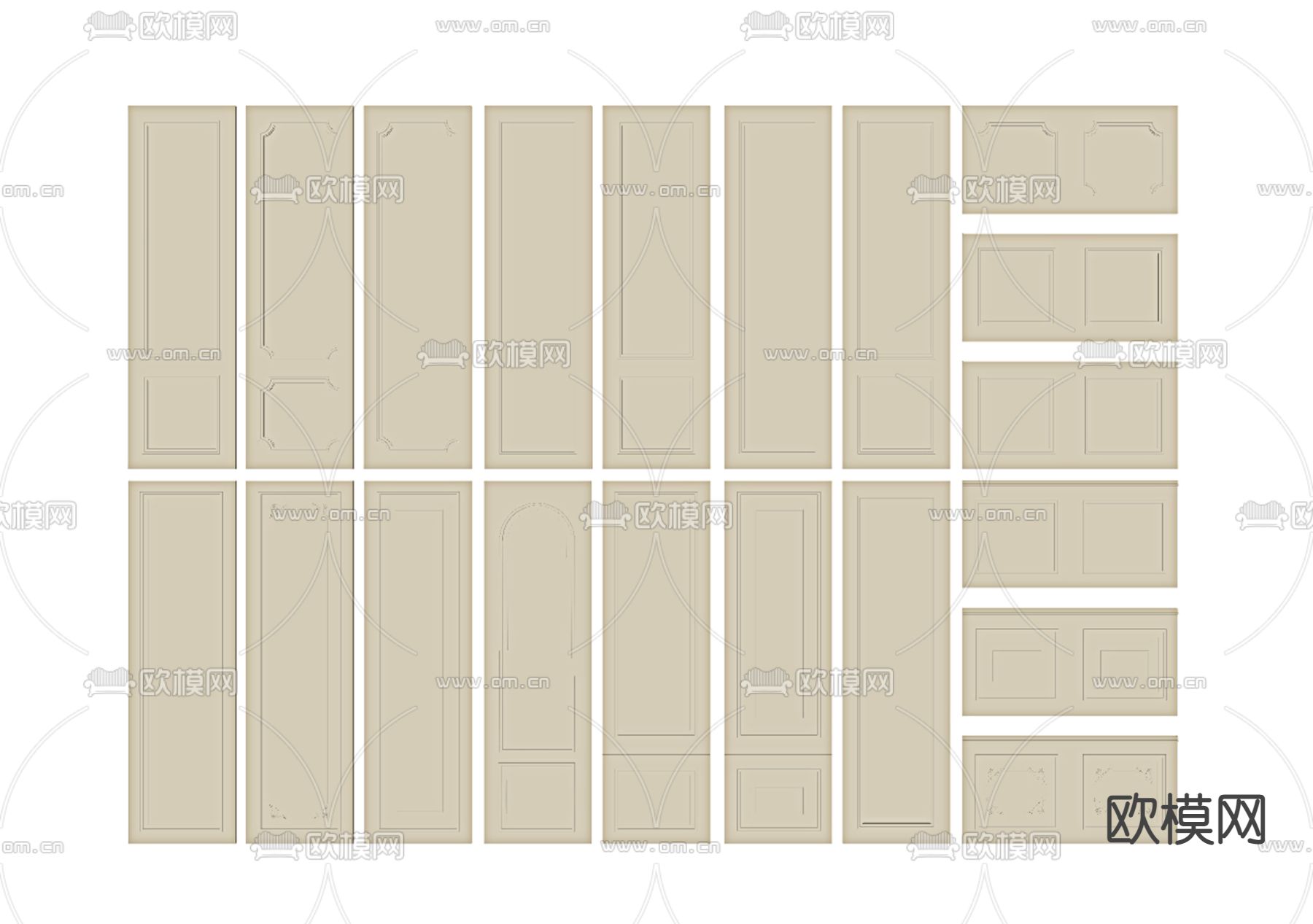 欧式护墙板 墙裙su模型下载（渲染图2）