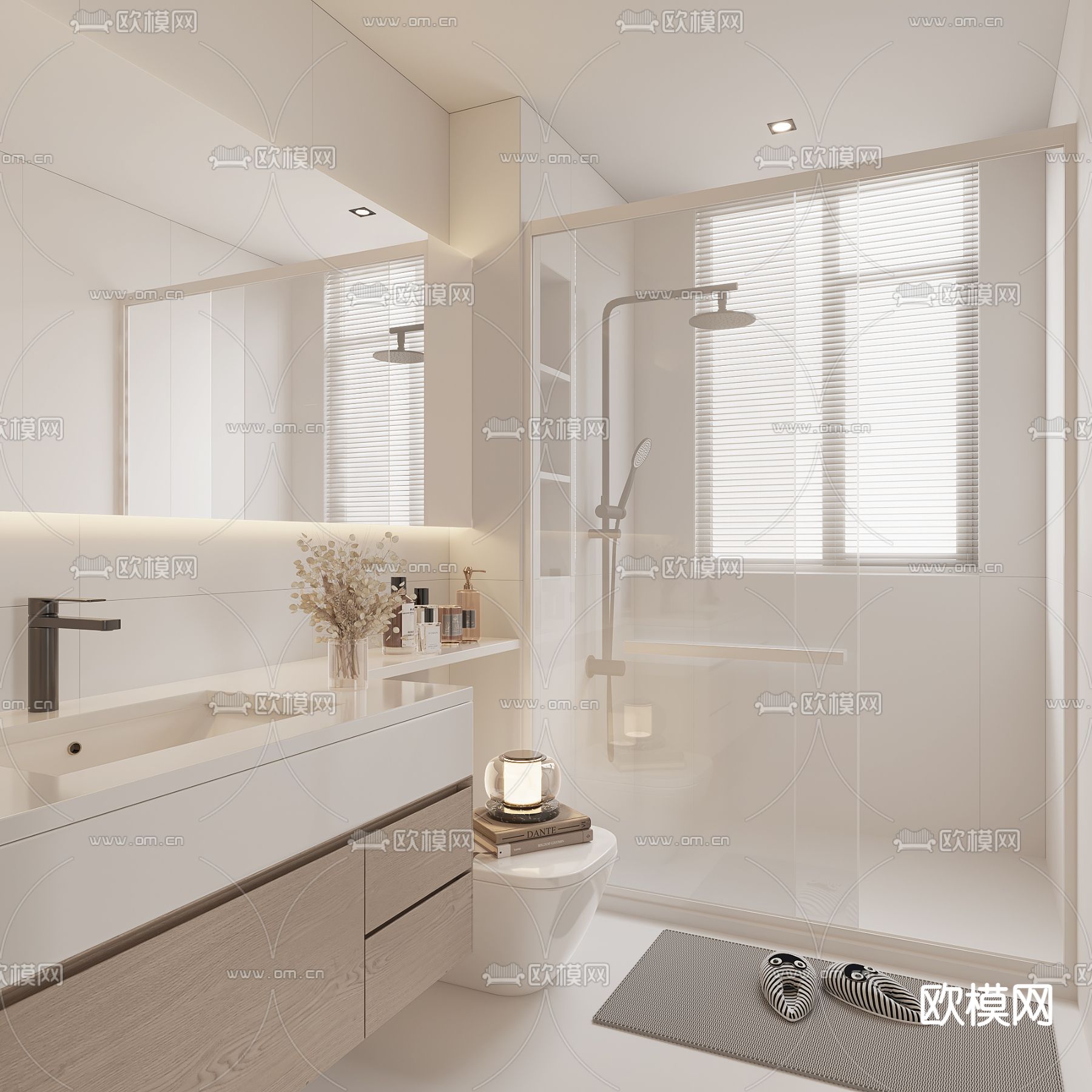 现代卫生间 浴室su模型下载（渲染图1）