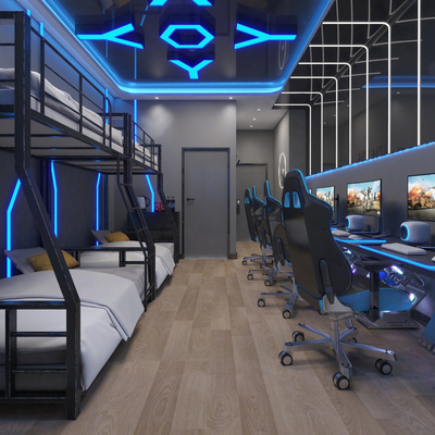  电竞酒店 客房su模型 