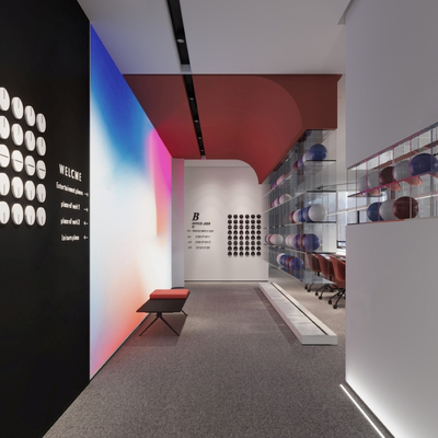  现代办公过道su模型 