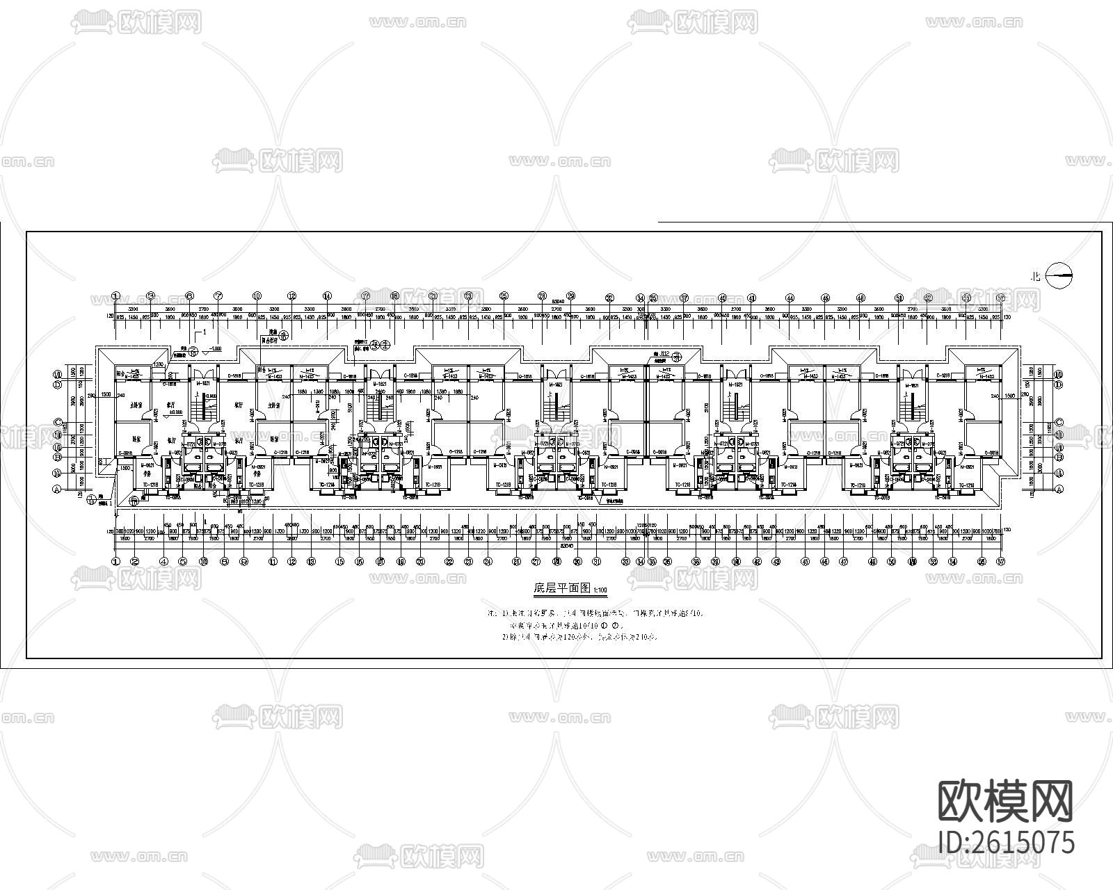小区多层住宅建cad施工图下载（渲染图1）
