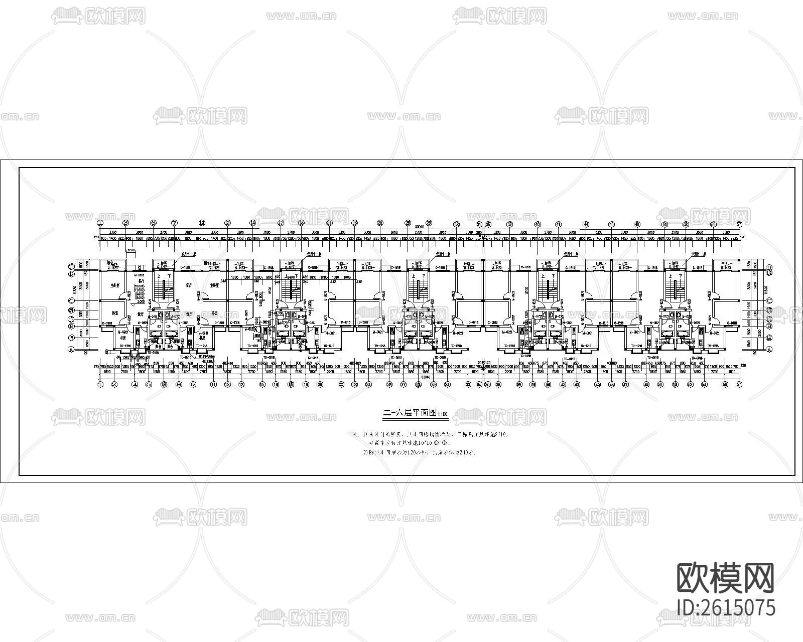 小区多层住宅建cad施工图下载（渲染图2）