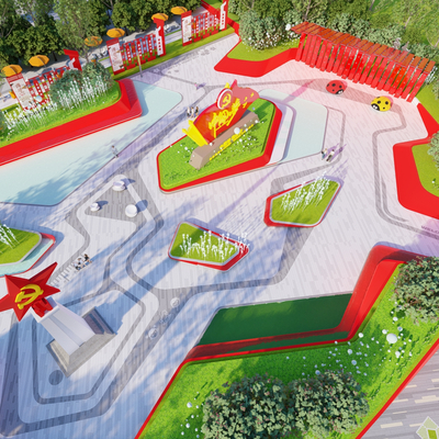 党建文化广场su模型