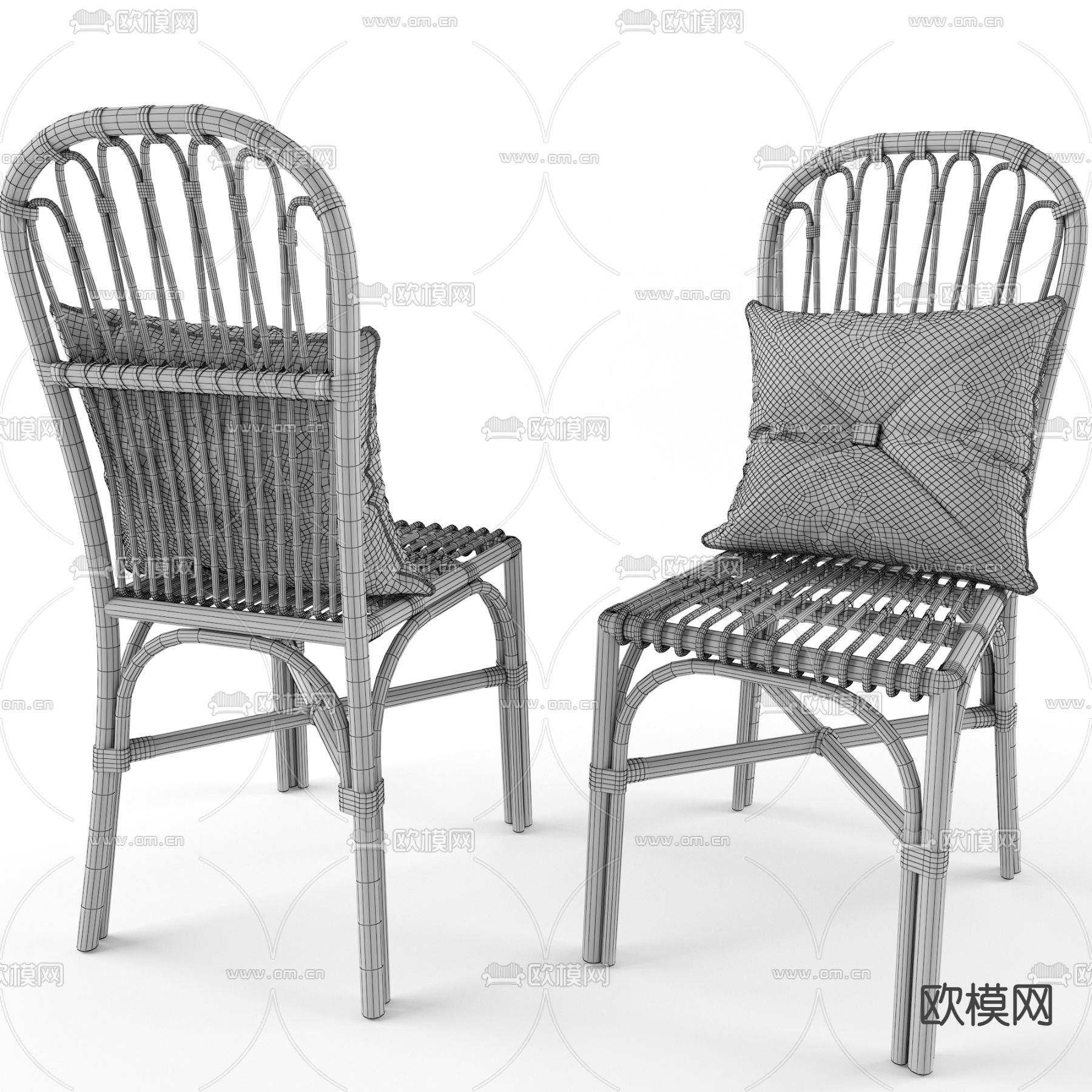 东南亚休闲椅3d模型下载（渲染图2）