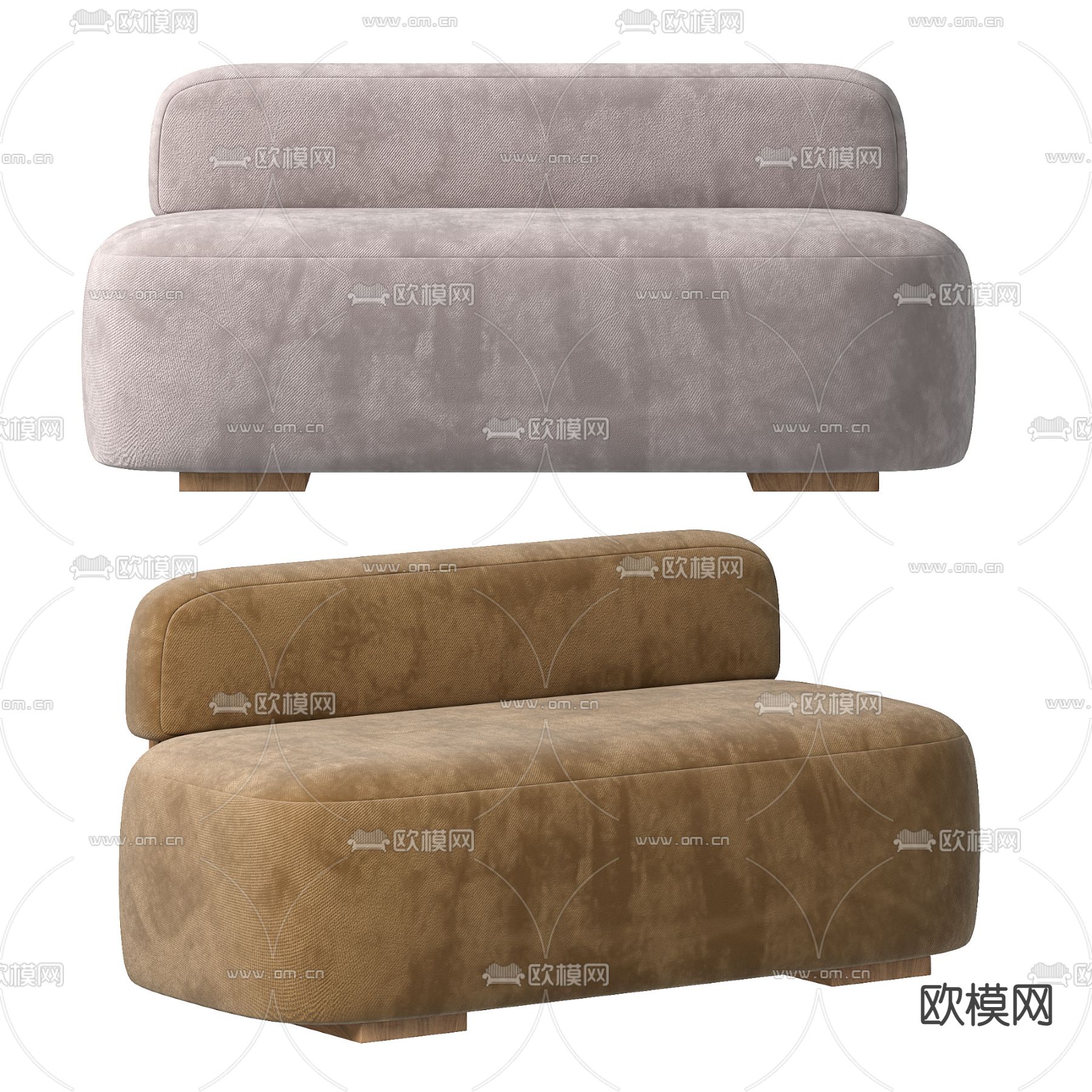 双人沙发 软体沙发3d模型下载（渲染图3）