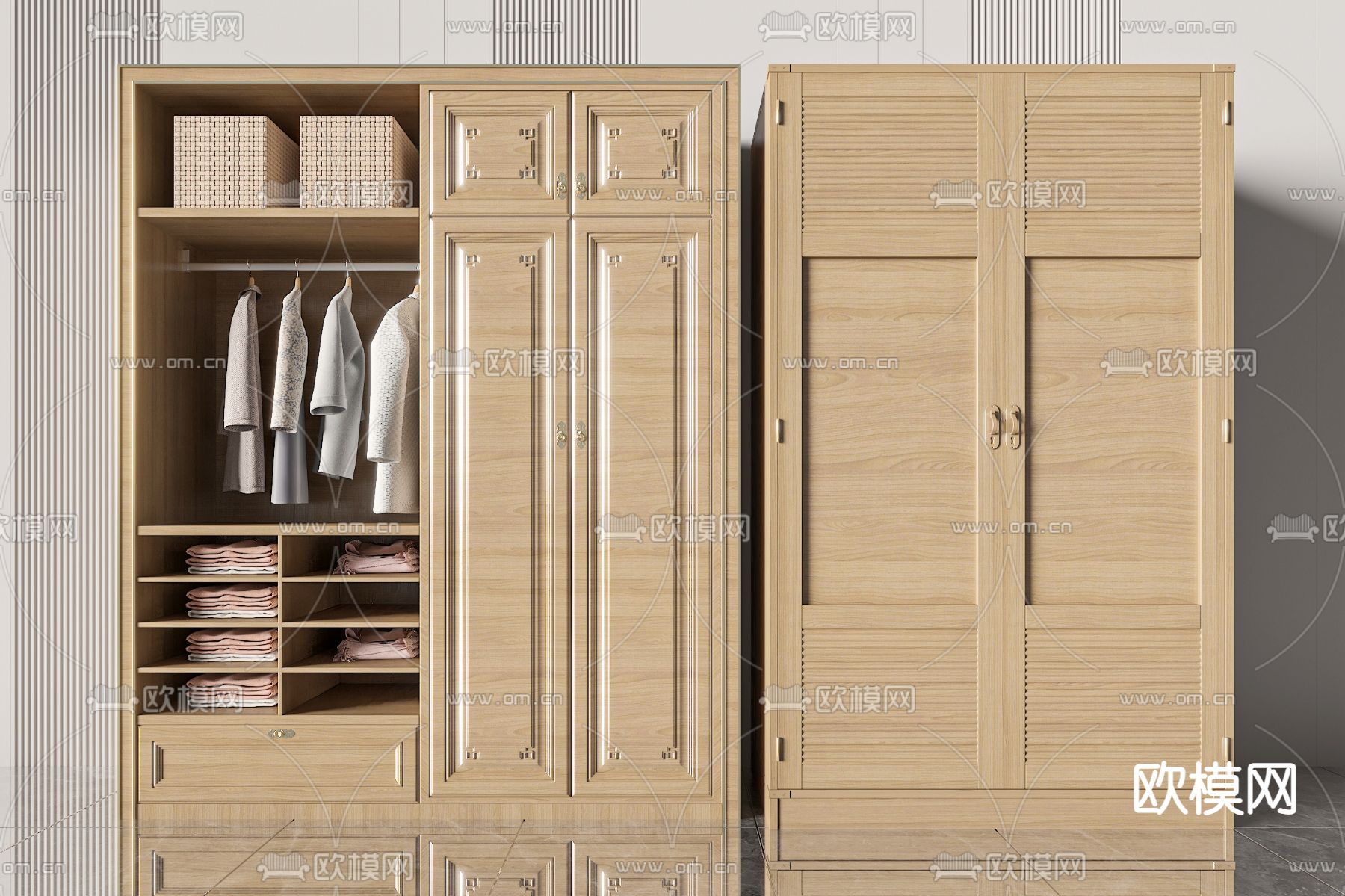 新中式衣柜 衣橱3d模型下载