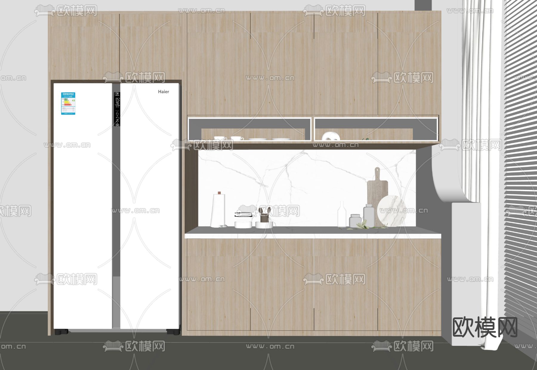 北欧风橱柜su模型下载（渲染图2）