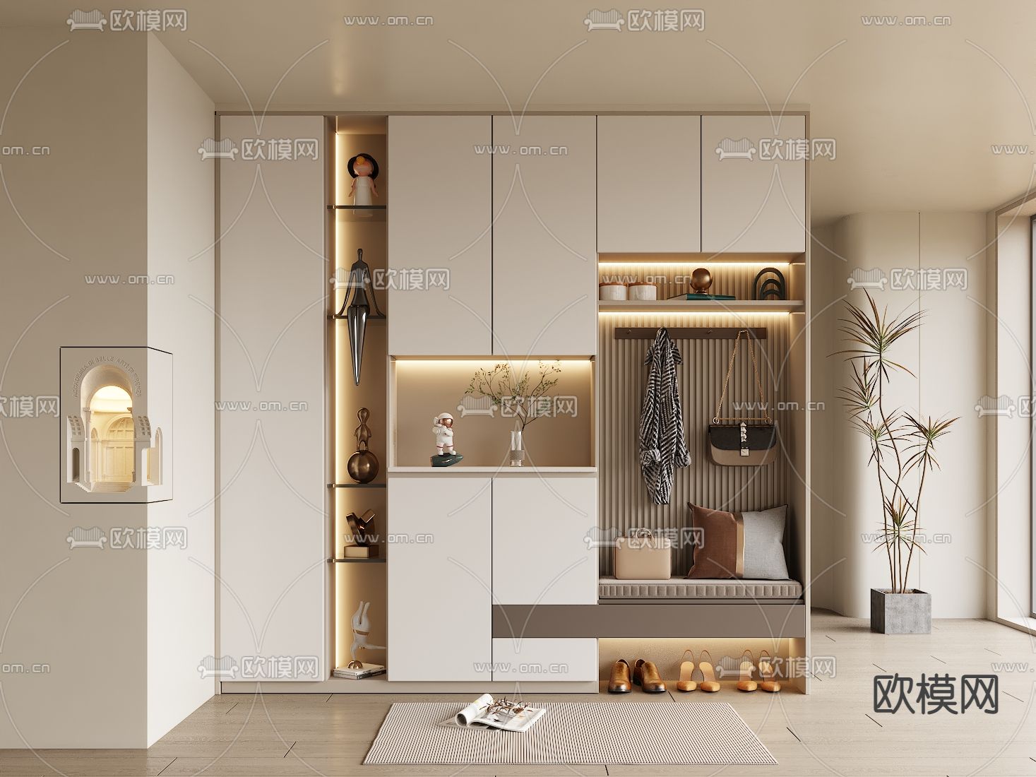 玄关鞋柜 鞋帽柜3d模型下载