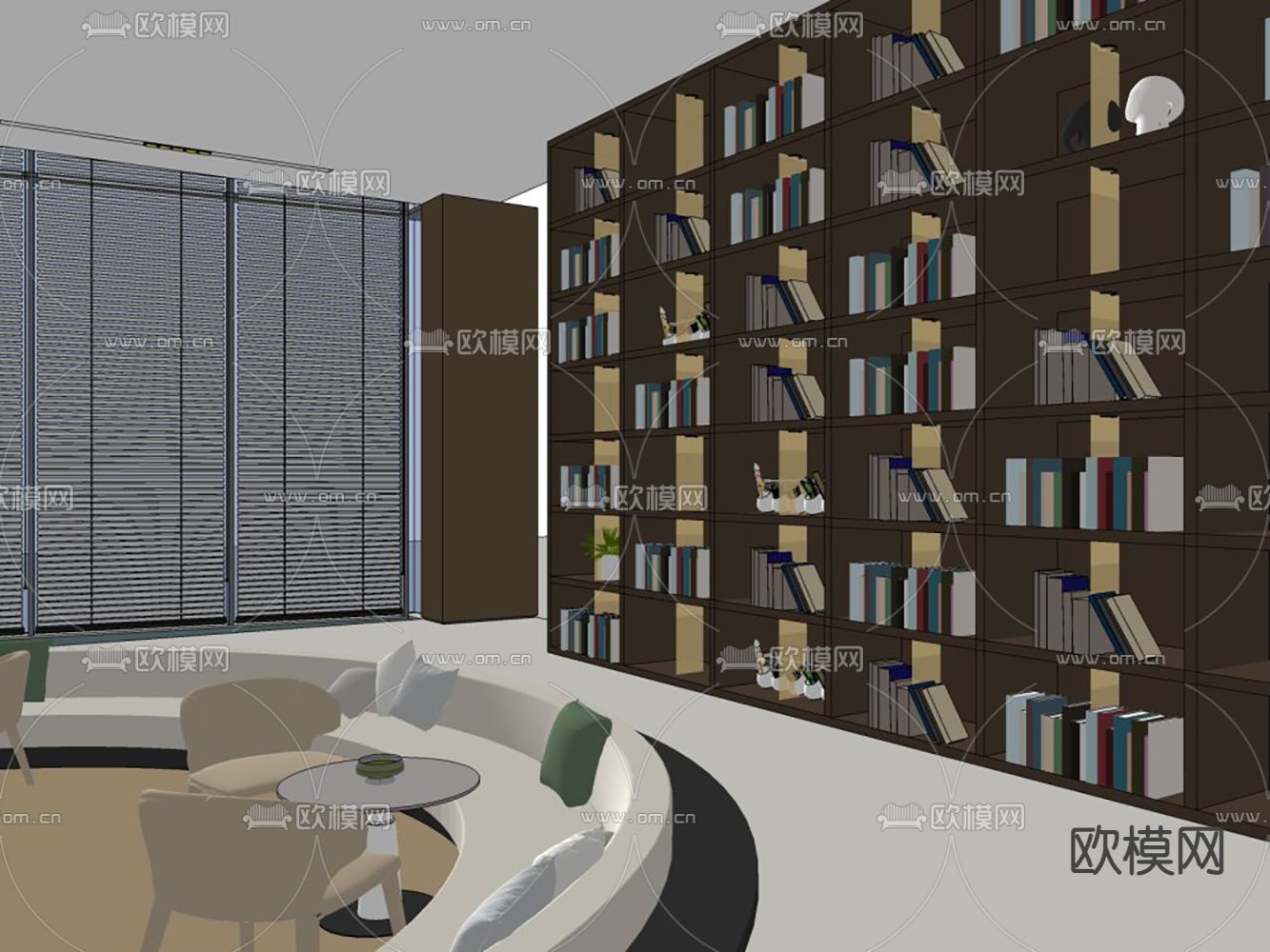 会所休闲区 大堂吧su模型下载（渲染图2）