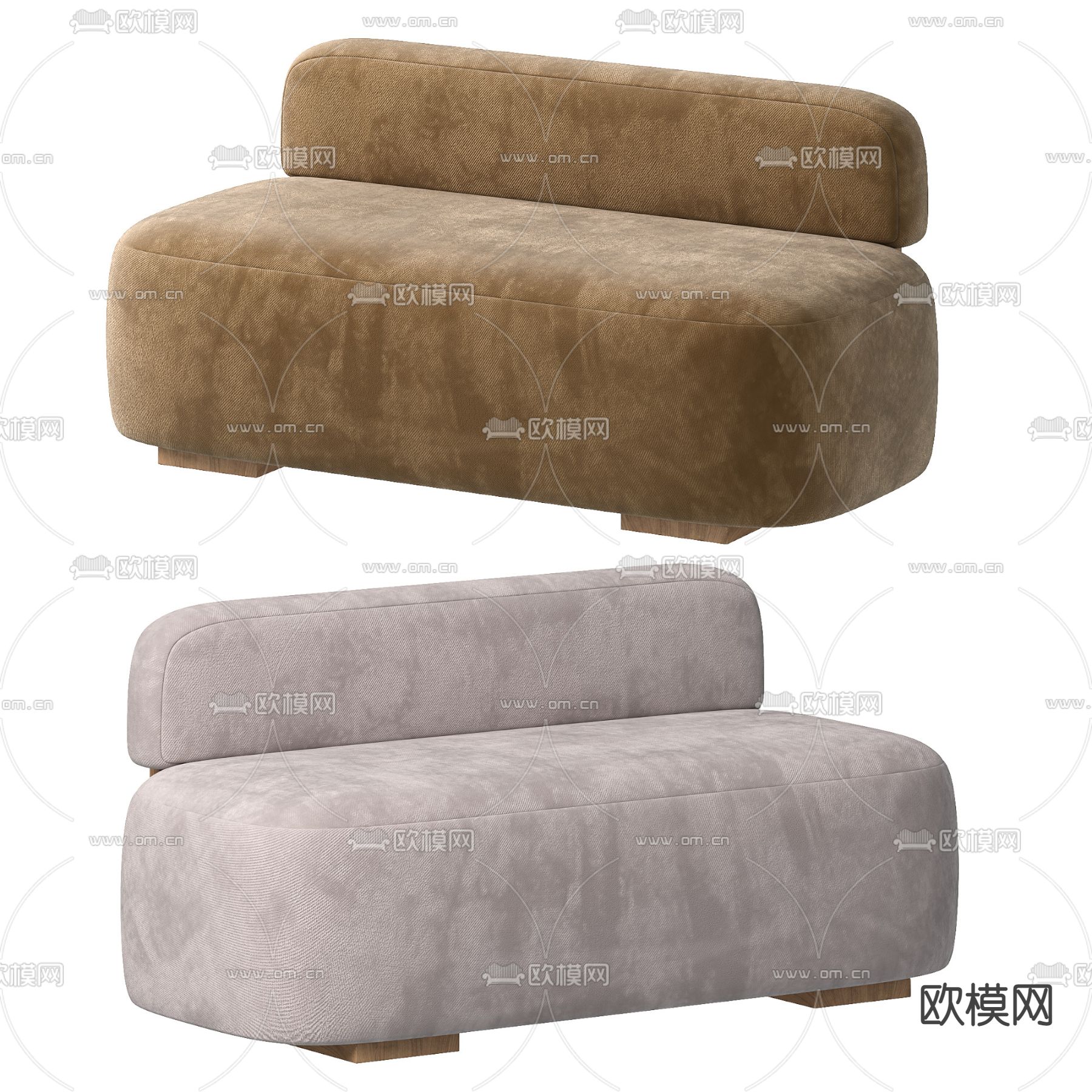 双人沙发 软体沙发3d模型下载（渲染图2）