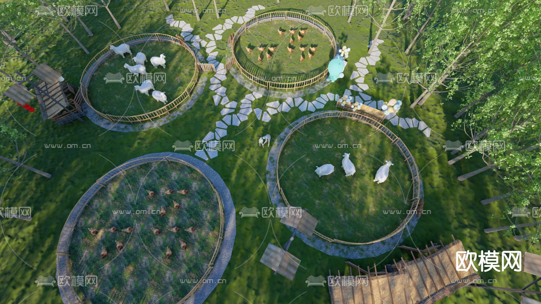 农场 牧场su模型