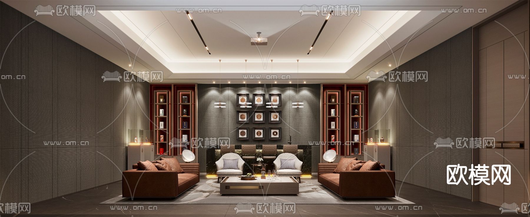 影音室 视听室 家庭影院3d模型下载（渲染图2）