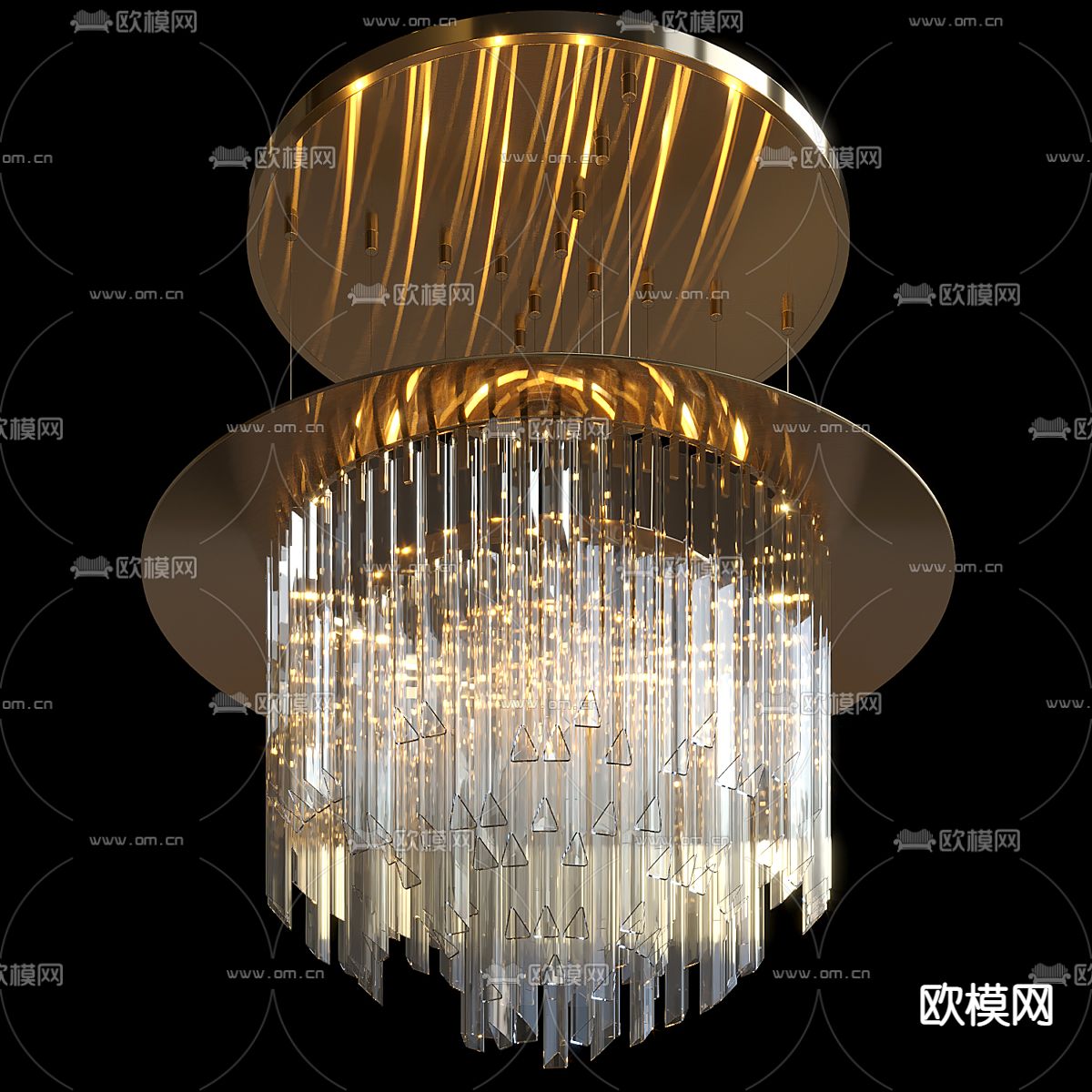 水晶吊灯 大堂吊灯3d模型下载_ID14061186_3dmax免费模型-欧模网
