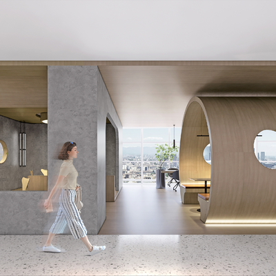  公司接待区 洽谈区su模型 