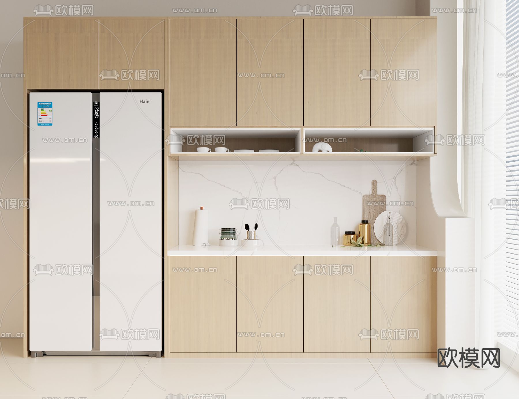 北欧风橱柜su模型下载（渲染图1）