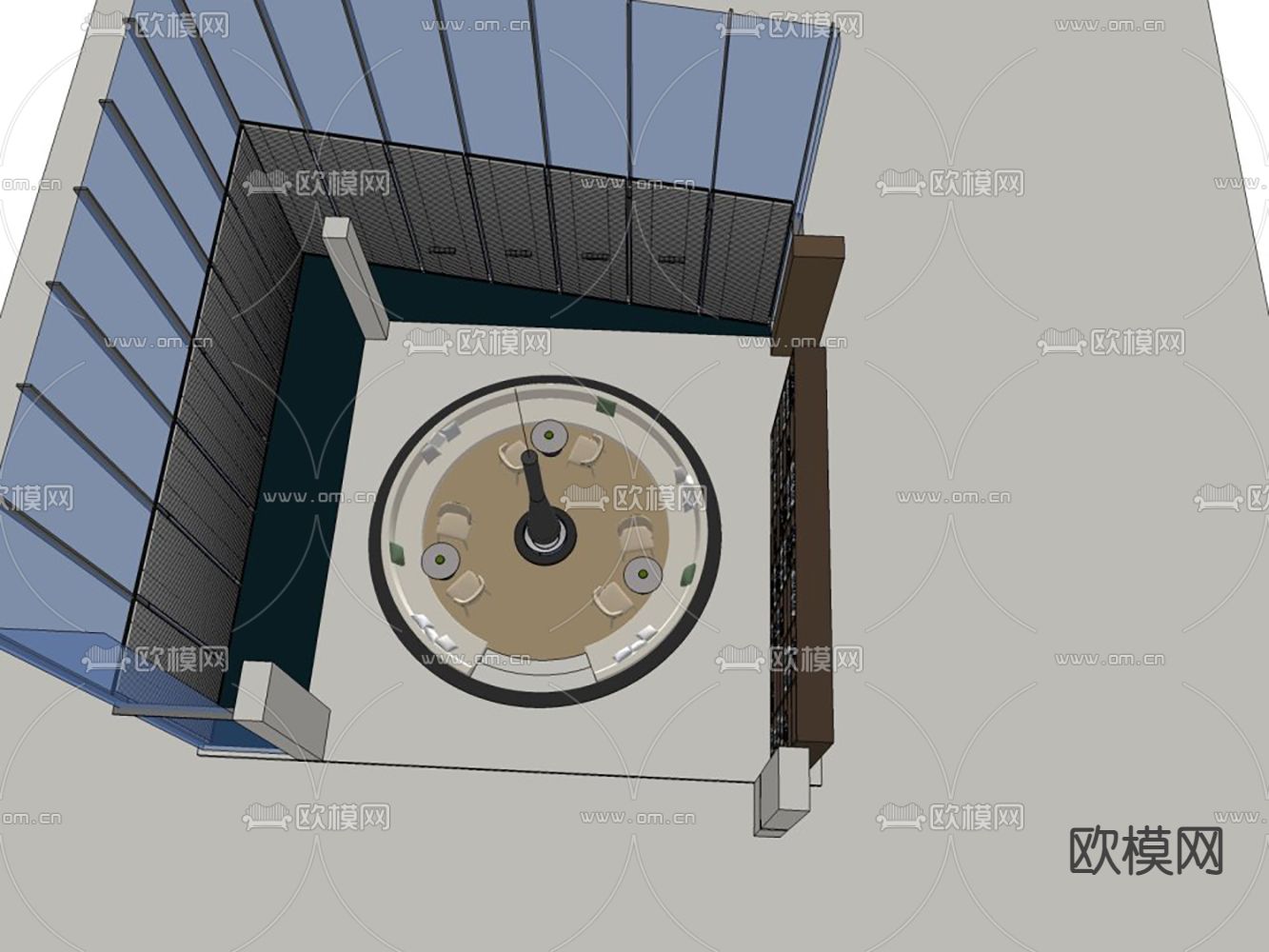 会所休闲区 大堂吧su模型下载（渲染图4）