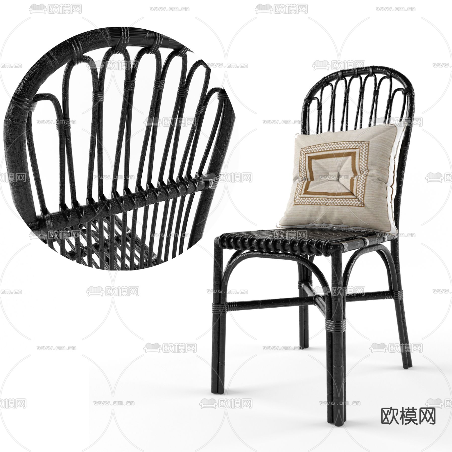 东南亚休闲椅3d模型下载（渲染图4）
