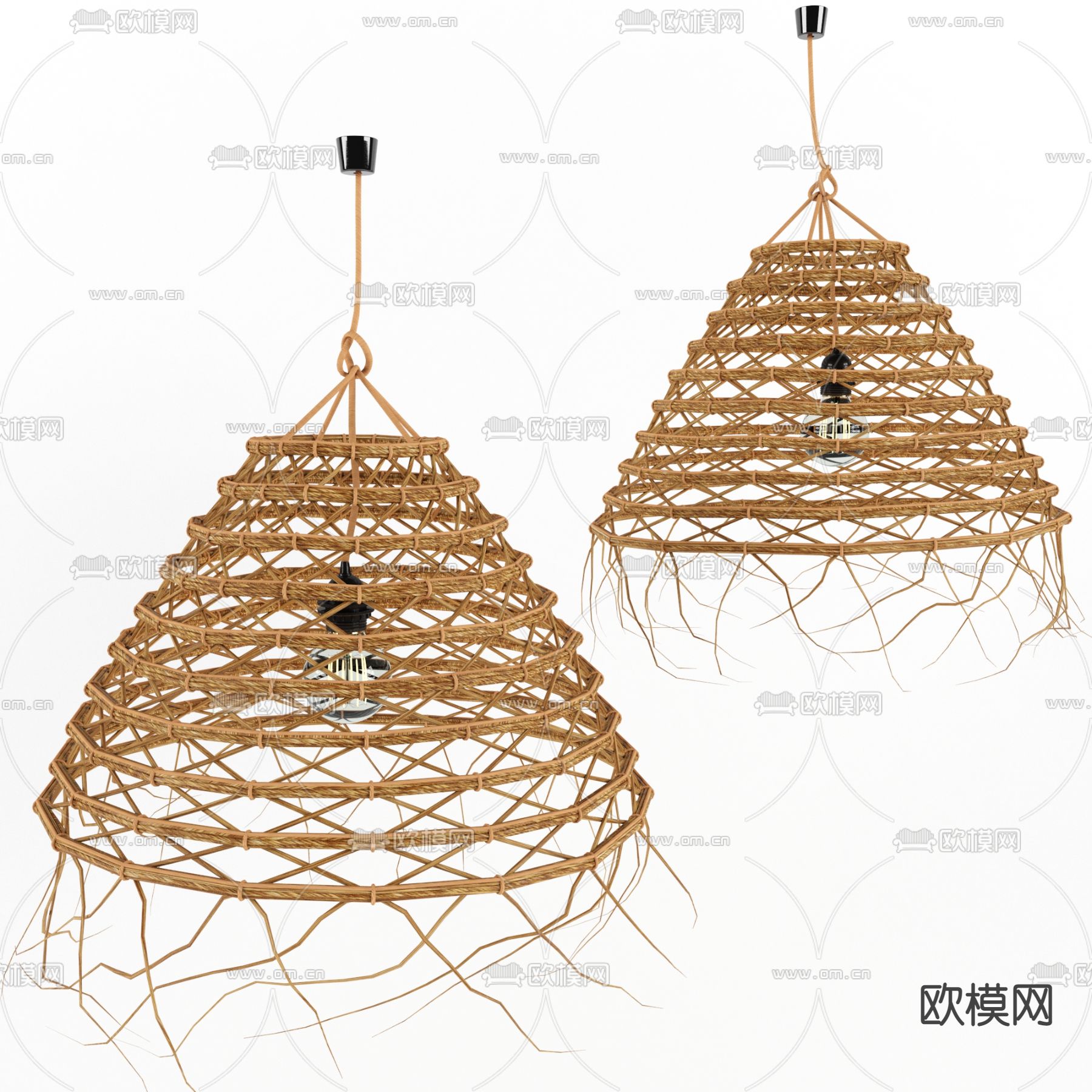 东南亚 竹编吊灯模型下载