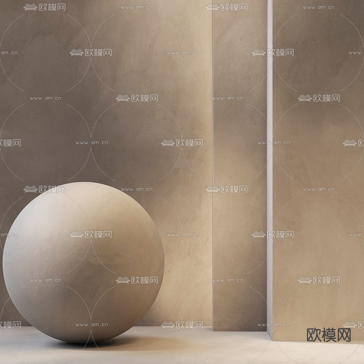 微水泥 墙面漆su模型下载（渲染图1）