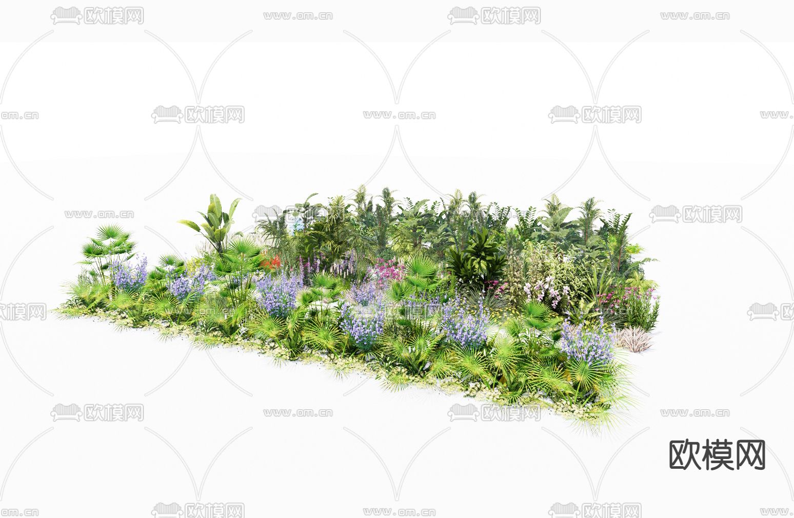 花草 植物堆su模型下载（渲染图1）