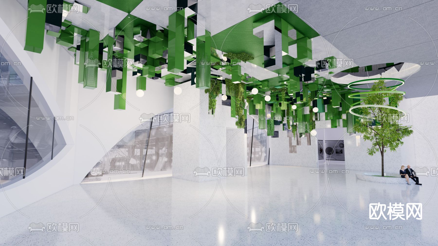 自然风展厅su模型下载（渲染图2）