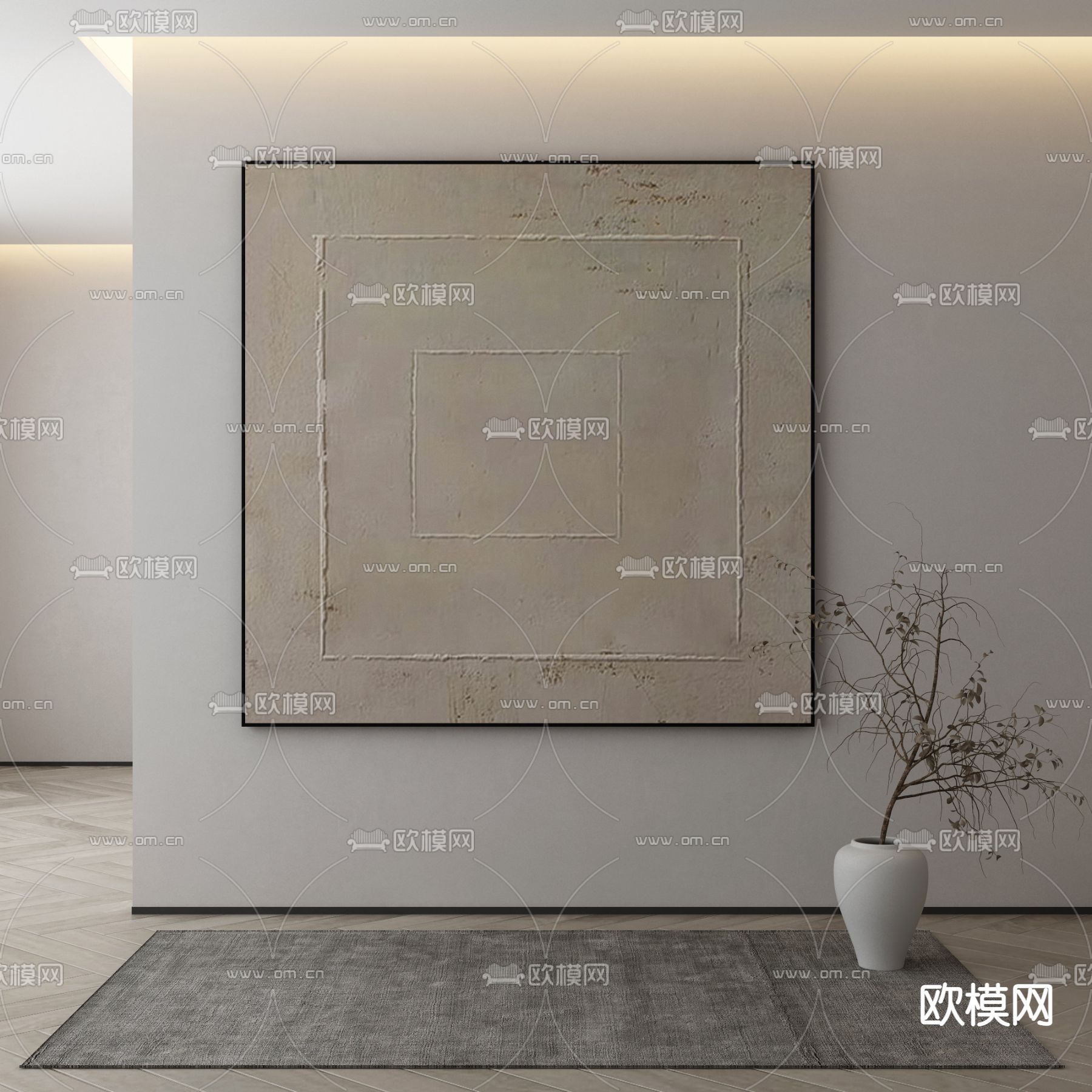 侘寂抽象画 挂画 装饰画3d模型下载_ID14062154_3dmax免费模型-欧模网