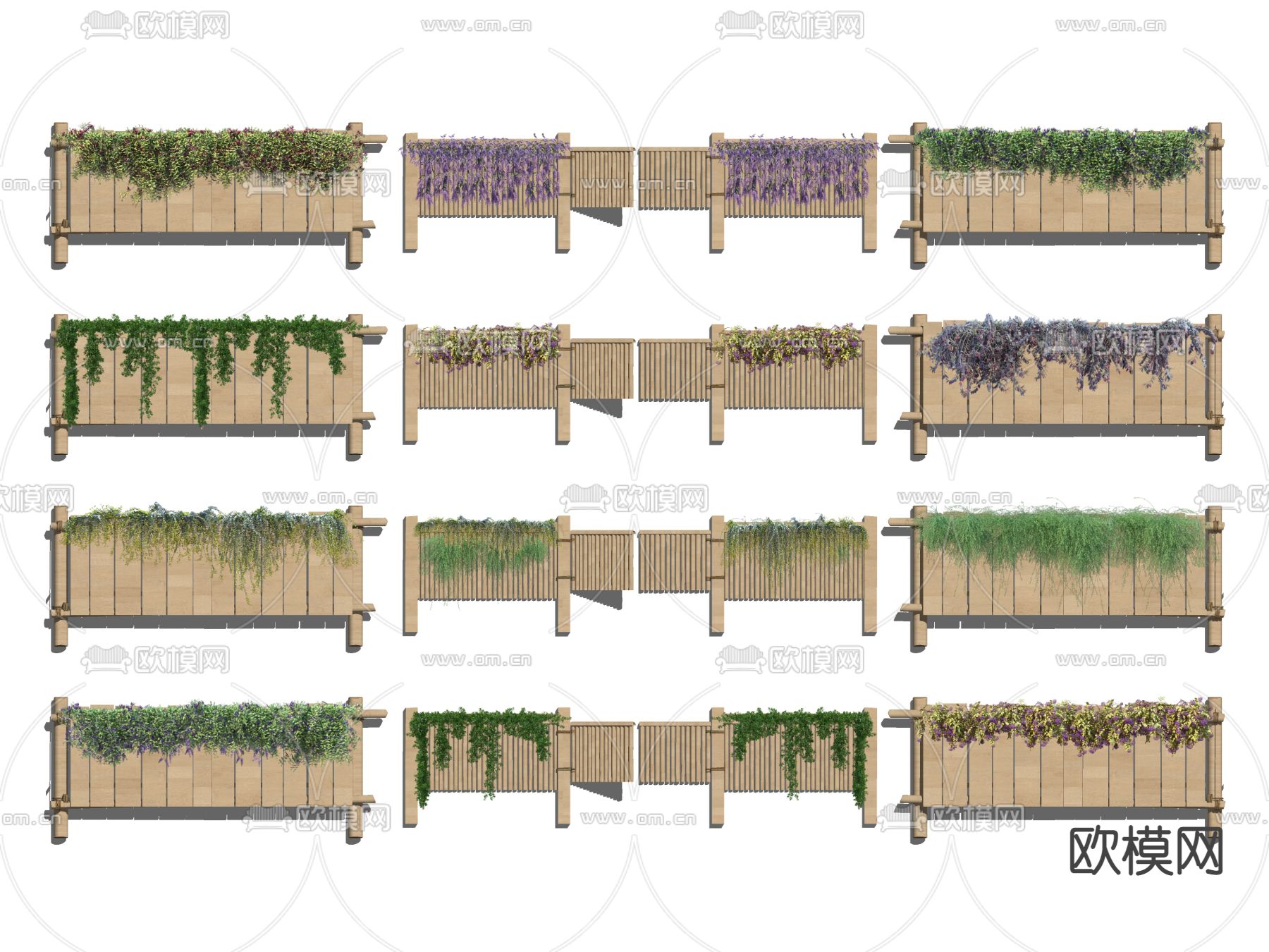 藤蔓 篱笆 栅栏su模型下载