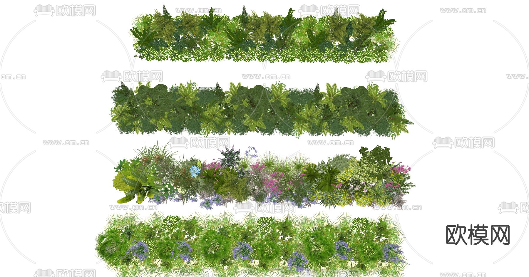 花草 植物堆su模型下载（渲染图2）