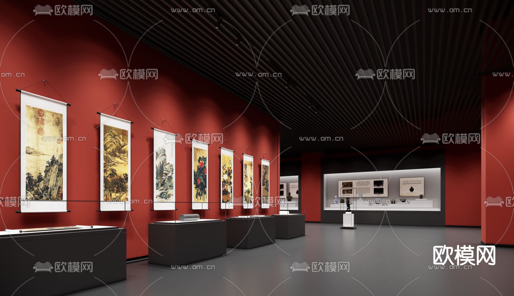 现代博物馆su模型下载（渲染图1）