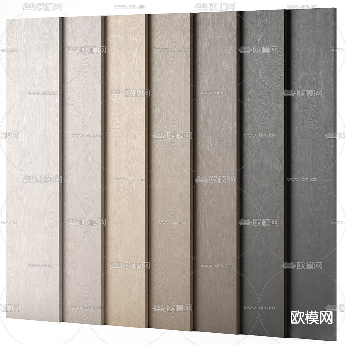 纹理木板 护墙板3d模型下载