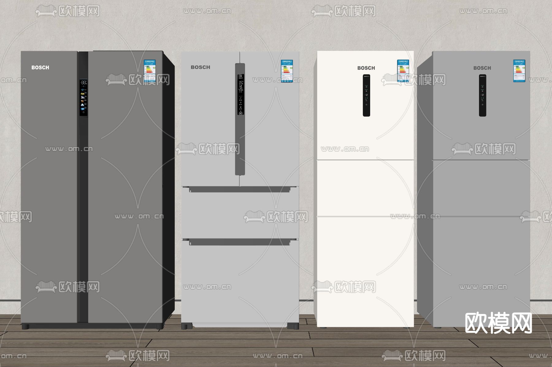 双开门冰箱su模型