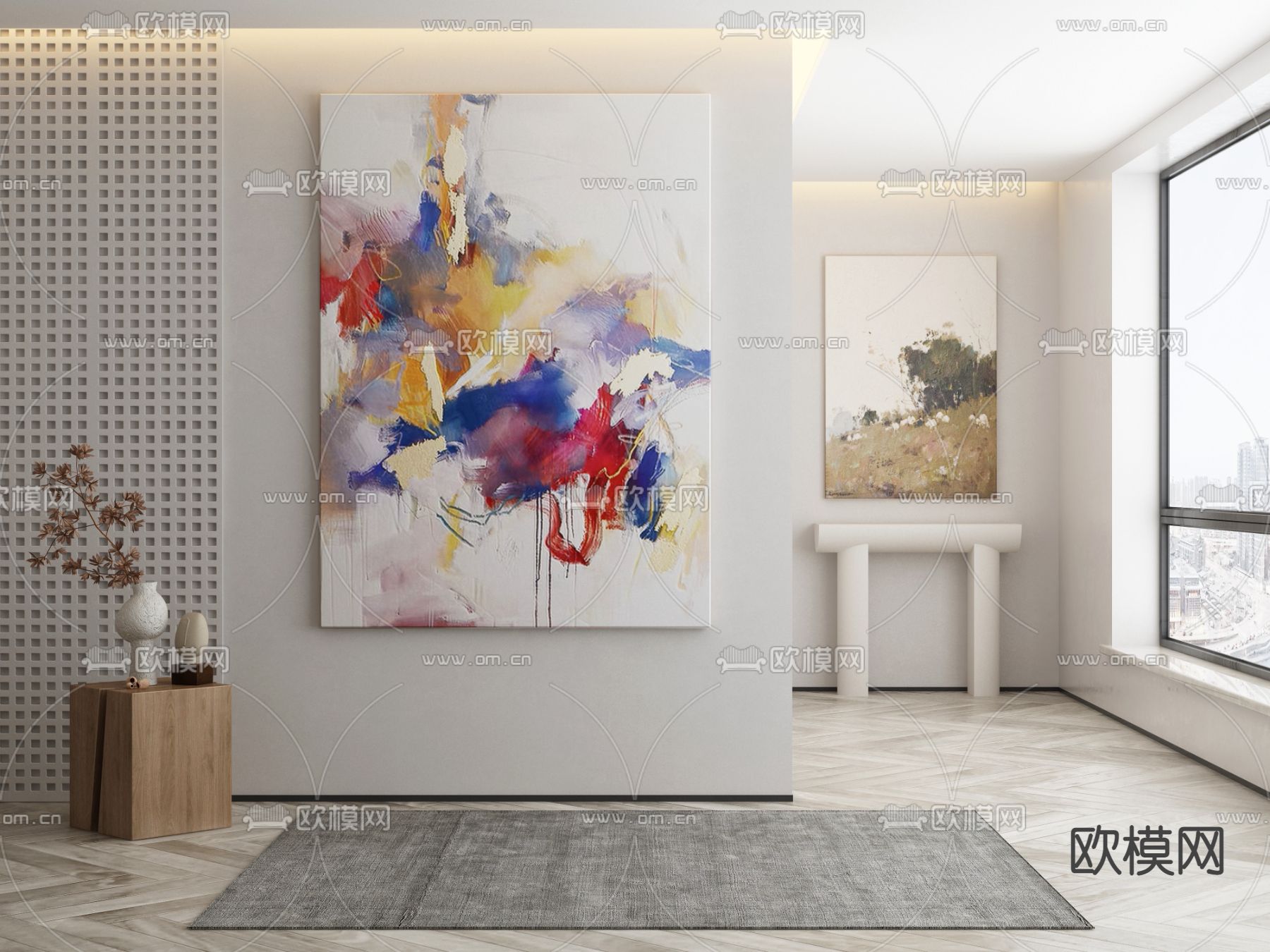 装饰画 抽象画3d模型下载