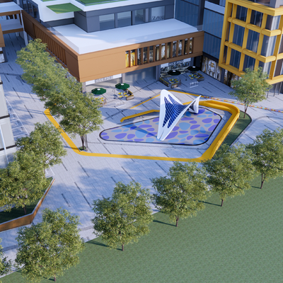  现代小区鸟瞰su模型 