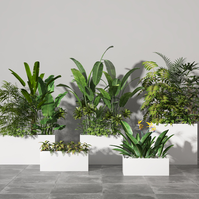  绿植 花坛su模型 