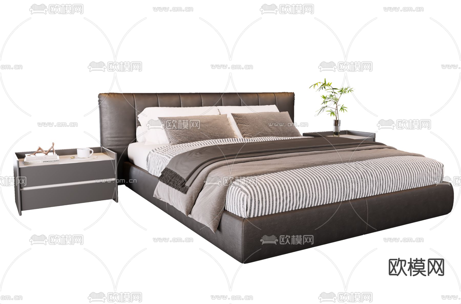 Minotti 双人床3d模型下载（渲染图1）