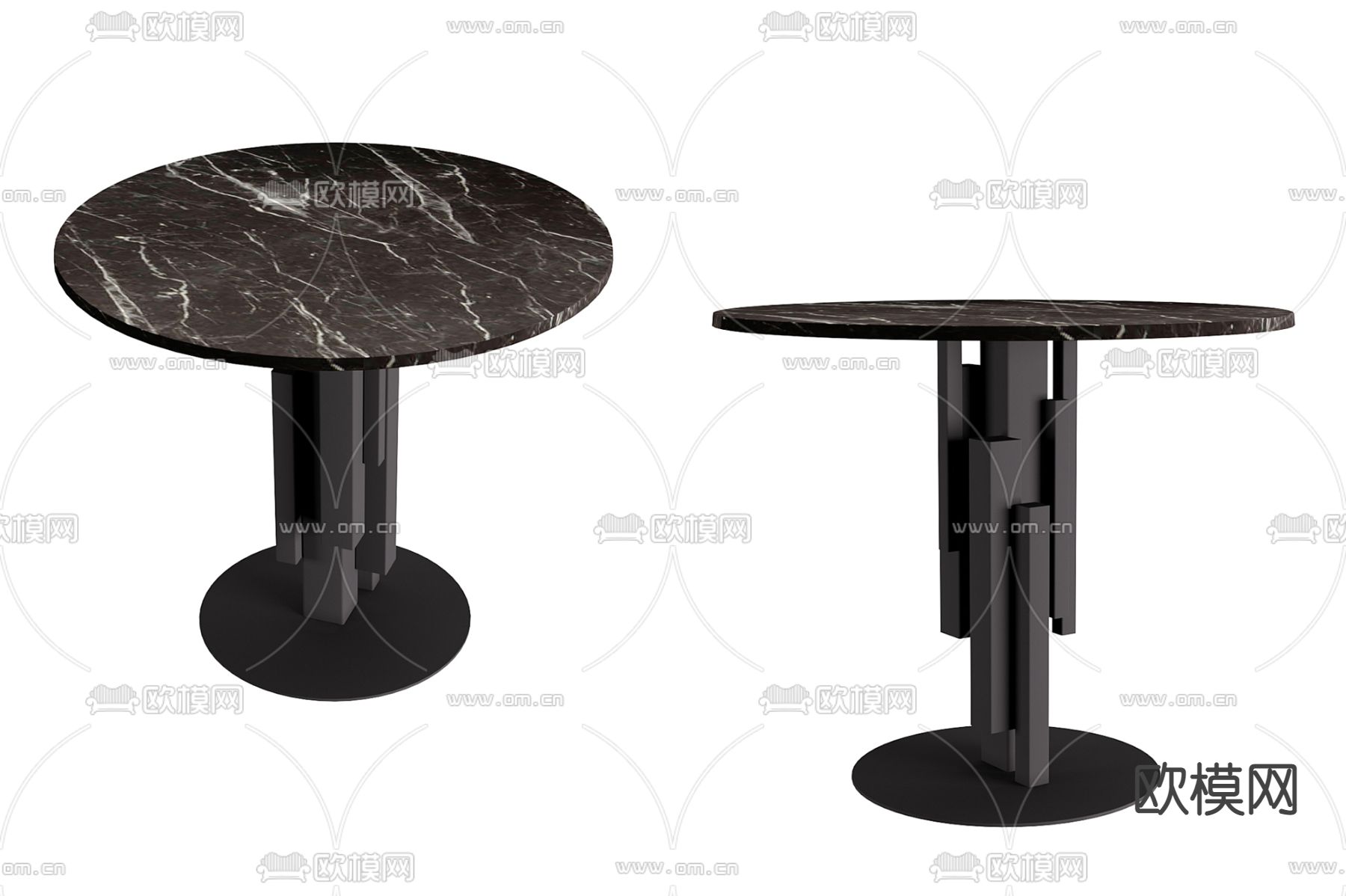 大理石餐桌3d模型下载
